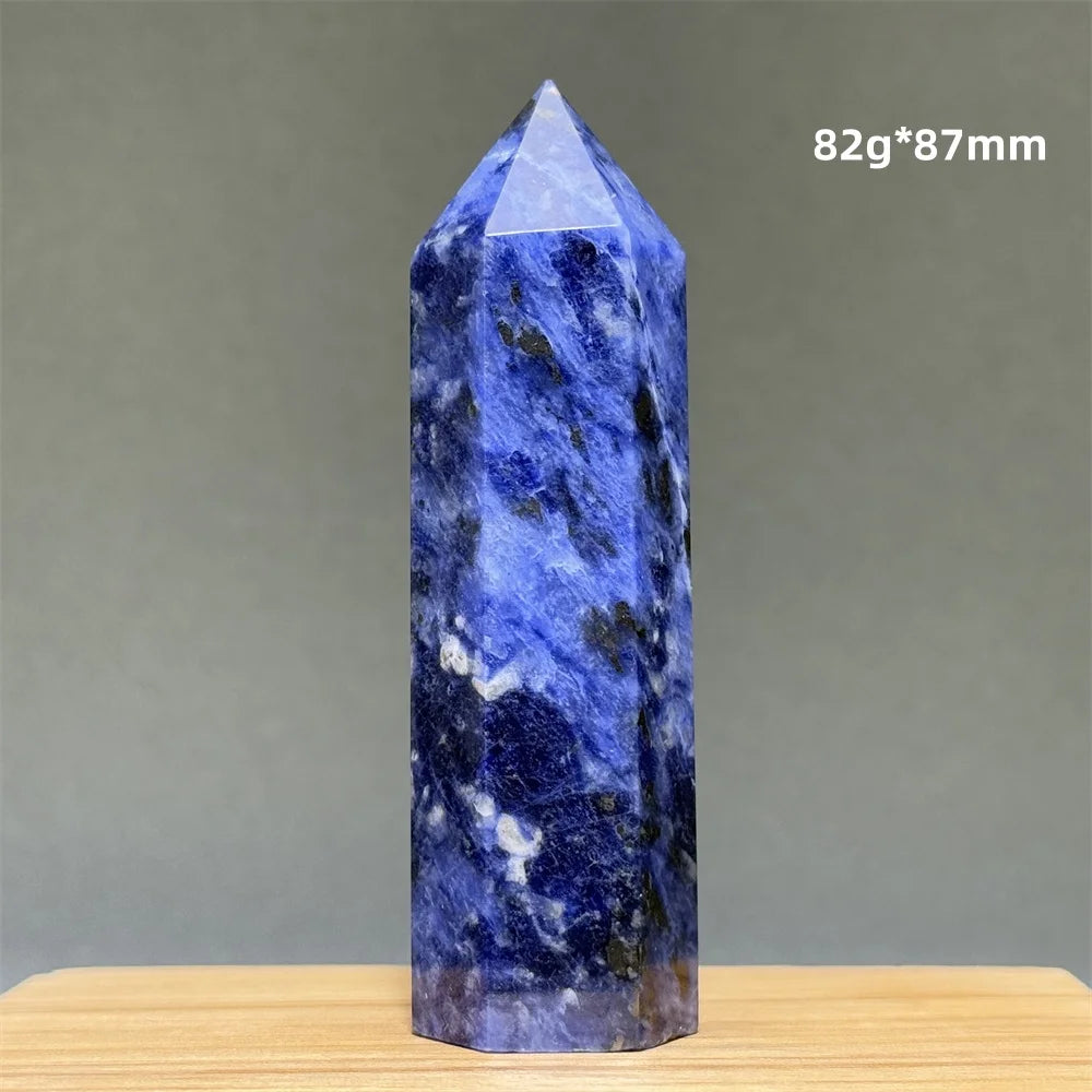 Blue Veins Stone Obelisk Natural Mineral Quartz Home Feng Shui Decorative Gift Reiki Treat Witchcraft Magic Wand