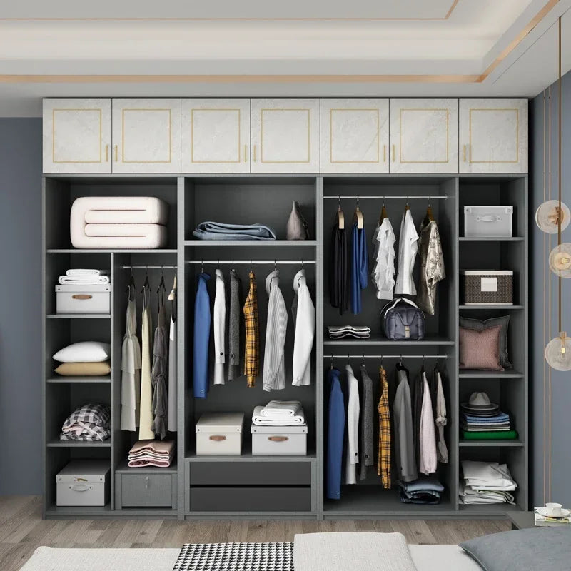 Designer Folding Economic Space Saving Wardrobe Living Room Cabinet Bedroom Set Bed Dresser Partitions Armario Salon Furniture