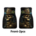 2/4PCS Gentleman Skull Pattern Car Floor Mats Water-absorbent Anti-slip Anti-fouling Mats for Car Front and Back Seat Carpets