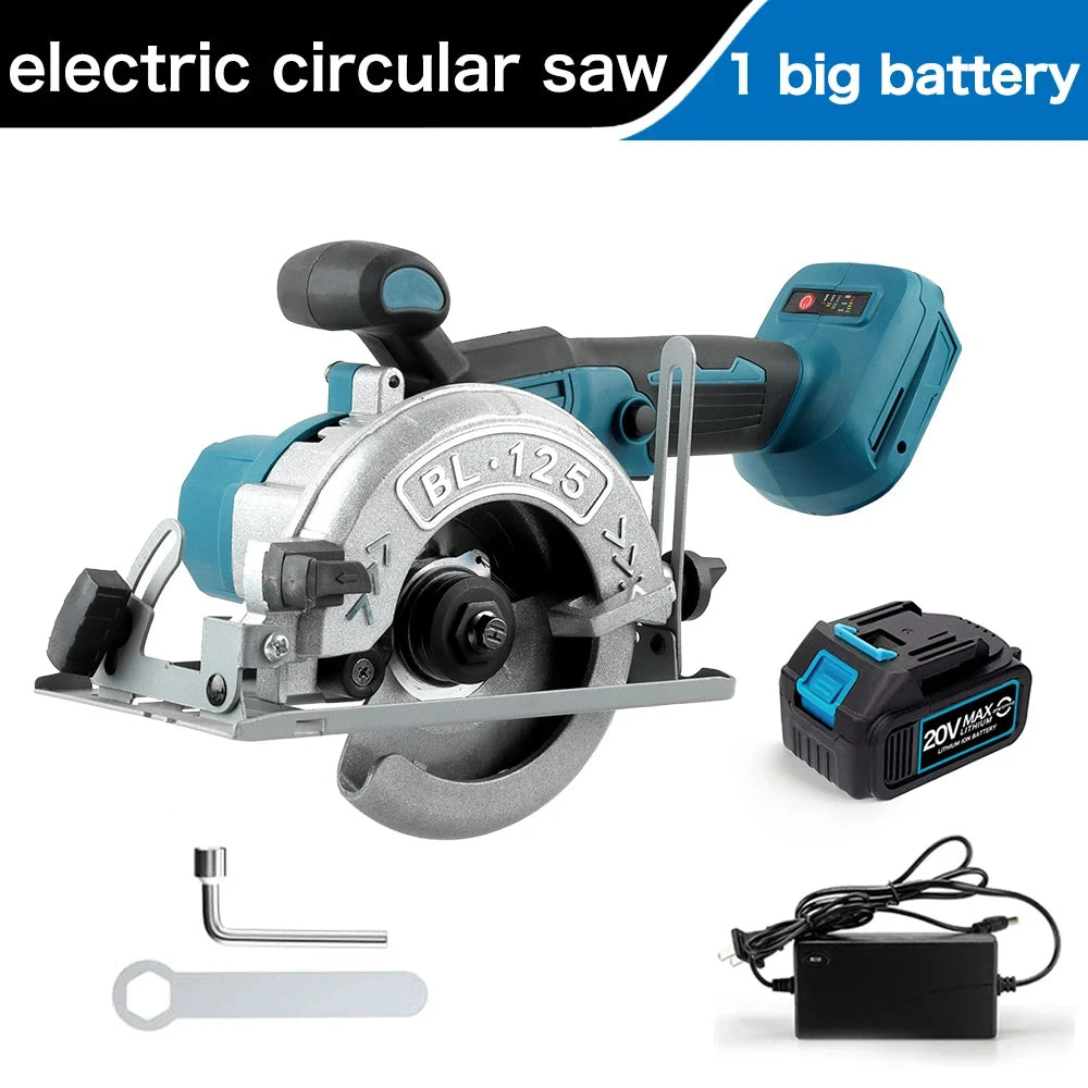 125mm Brushless Circular Saw Cordless Electric Woodworking Saw Adjustable Angle Wood Cuttiing Machine For Makita 18V Battery