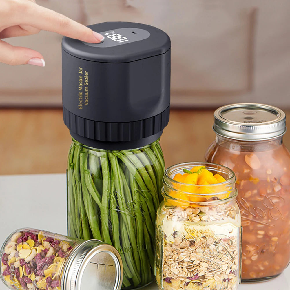 Electric Mason Jar Vacuum Sealer Kit, Cordless, for Mason Jars Wide Mouth Fermentation with Mason