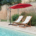 10ft Offset Patio Umbrella with Tilt Crank - UV 50+ Sun Shade for Garden, for market & Pool - Sturdy 6-Rib Design, Red