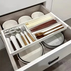 Silverware Drawer Organizer Expandable Cutlery Organizer Utensil Tray for Kitchen Organizers Flatware Tray Kitchen Holder Shelf