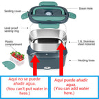 1.5 L 40W 220V Electric Lunch Box, 220V Socket + Car Cigarette Lighter Socket, Lunch Heating