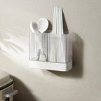 [CLOS] Utensil Holder, Cooking Utensil Crock Wall Mounted Utensil Organizer Countertop Utensil Storage for Kitchen,White