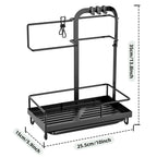 Kitchen Dish Rack With Drain Rack And Storage Shelf Countertop Sink Towel Holder Rod-Attached Dish Rack Storage Cages