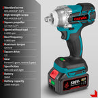 ONEVAN 520N.M Brushless Electric Impact Wrench 1/2 Inch Cordless Wrench Screwdriver Repair Power Tool For Makita 18V Battery Pin