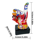 Graffiti Hand Gesture Ornament Art And Crafts Resin Gesture Statue Desktop Ring A Living Room Home Decoration