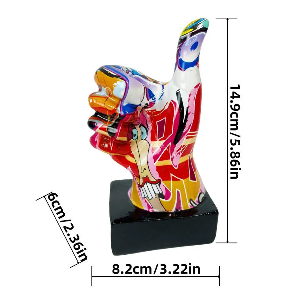 Graffiti Hand Gesture Ornament Art And Crafts Resin Gesture Statue Desktop Ring A Living Room Home Decoration