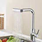 304 Stainless Steel Kitchen Faucet 4 Mode Kitchen Faucet 360°Rotating Waterfall Flow Spray Head Hot And Cold Water Faucet