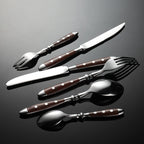 6-piece stainless steel tableware set, including knife fork and spoon set, kitchen knife and dining utensils such as steak knife