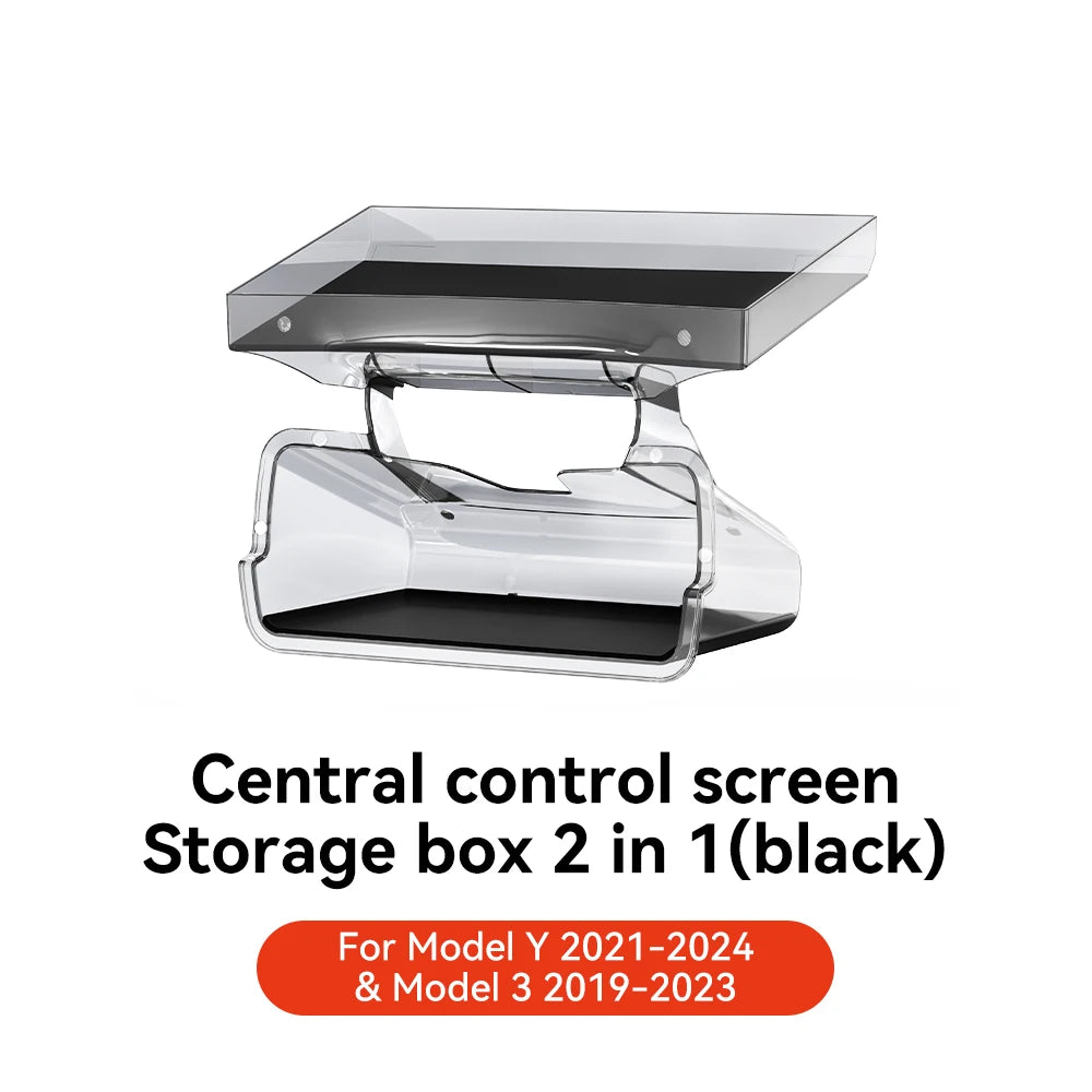 YZ Hidden Screen Storage Box For Tesla Model 3 Y Highland Juniper 2021-2025 Magnetic Magsafe Hidden Large Space Storage Box