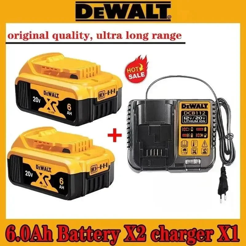 Original DEWALT battery，20V,，6AH， rechargeable lithium-ion battery， DCB115， DCB118,，Dewalt tool battery, dewalt ，DCB1104 charger