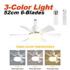 40W Ceiling Fan Lamp RGB Dimmable Ceiling Fanlight Stepless Dimming E2