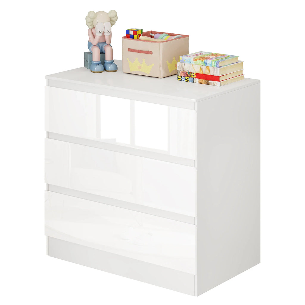 WOLTU 3-Drawer Chest Storage Cabinet Bedroom Wardrobe Sideboard Particleboard Bedside Table for Home Bedroom Study Living Room