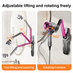 Eary Metal Hair Dryer Holder Wall Mounted Height Angle Adjustable Stand Versatile Free Hands Universal Convenience Furniture