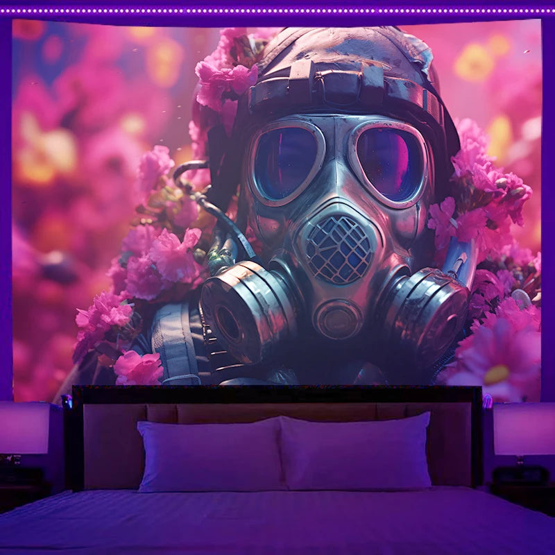 Fluorescent Wall Hanging Astronaut Tapestry Bedroom Room Art Decoration Background Fabric Hippie Party Decoration