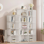 6 Layers Dustproof Simple Wardrobe Double Row High Capacity Partition Bookshelf Bedroom Cabinet Portable DIY Clothes Organizer