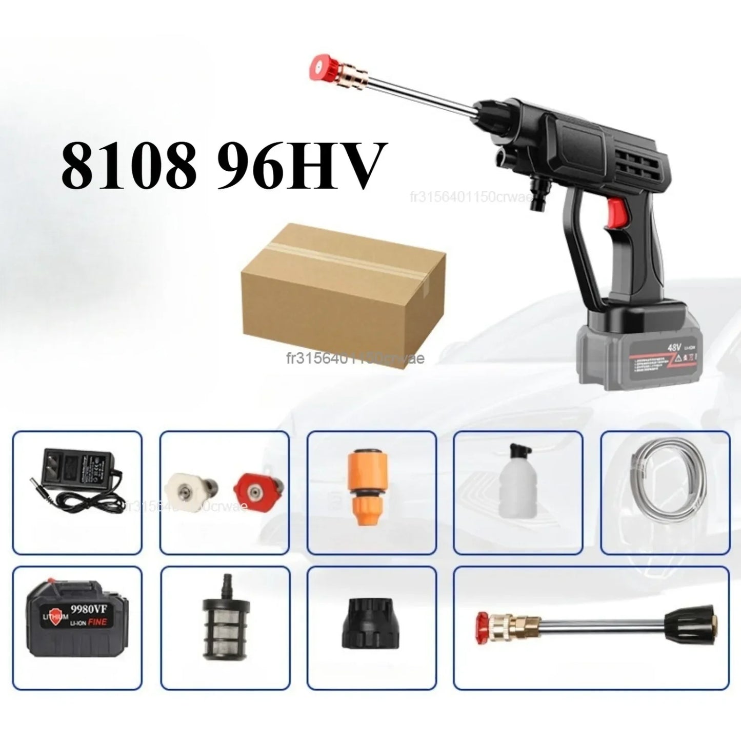 High pressure home car wash water gun electric car wash machine rechargeable wireless lithium battery car wash machine