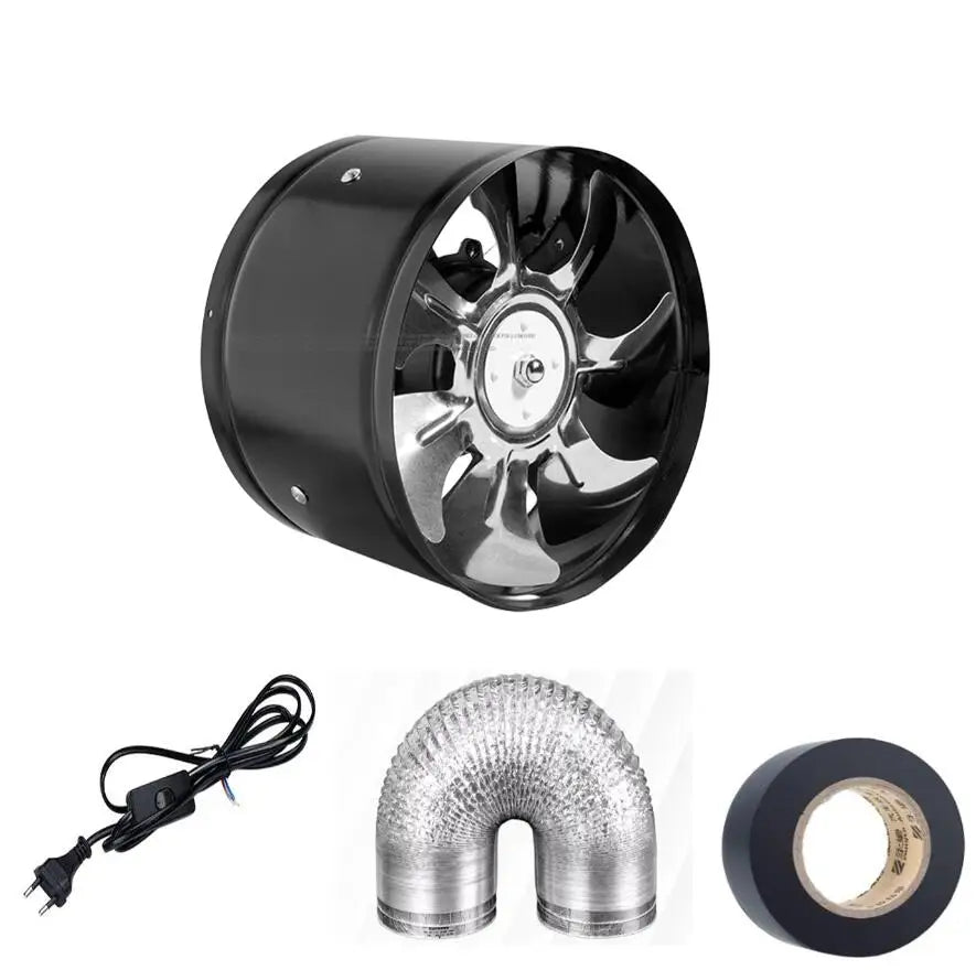 220V Round Duct Fan 4" 6" Booster Exhaust Ventilator Ventilation Vent