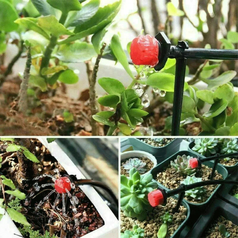 1000-100pcs Adjustable Irrigation Drippers Sprinklers 8 Holes Garden Potted Plant Water Dropper Head Watering Irrigation System