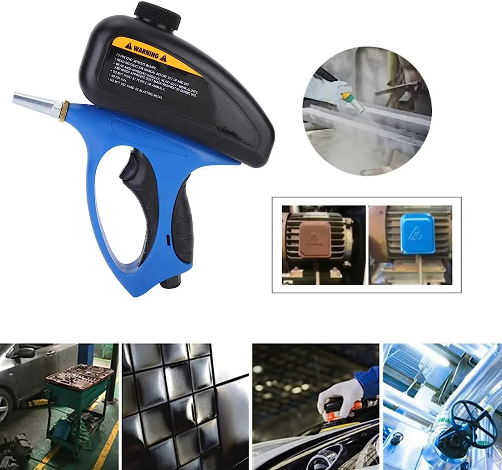Handheld Gravity Blaster 90Psi Portable Sand Paint Sprayer Pneumatic Rust Power Tool Protection Blasting Air Gun High Pressure