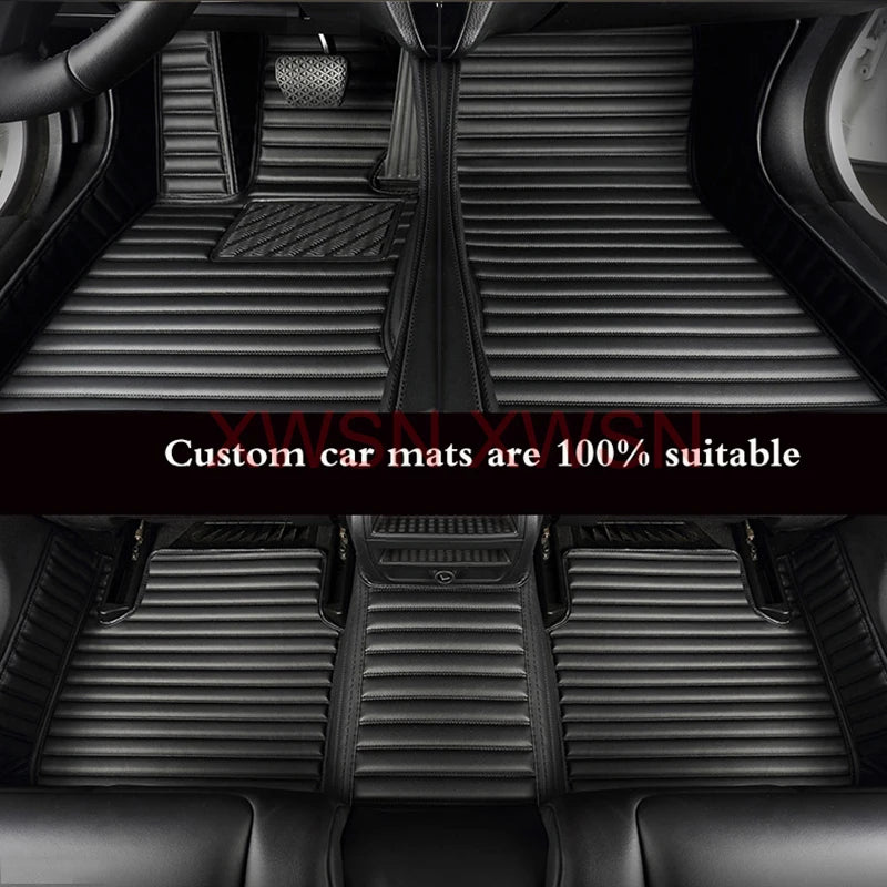 Striped Pu Leather Customized 5D Car Floor Mat for Alfa Romeo Giulia 2015-2021 Stelvio 2016-2021 Interior Accessories Carpet