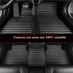 Striped Pu Leather Customized 5D Car Floor Mat for Alfa Romeo Giulia 2015-2021 Stelvio 2016-2021 Interior Accessories Carpet