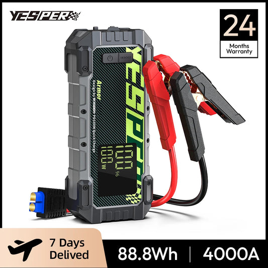 YESPER 4000A 12V Car Jump Starter & PD 100W Booster