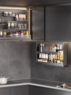 kitchen cabinet intelligent lift basket machine hanging cabinet seasoning rack basket