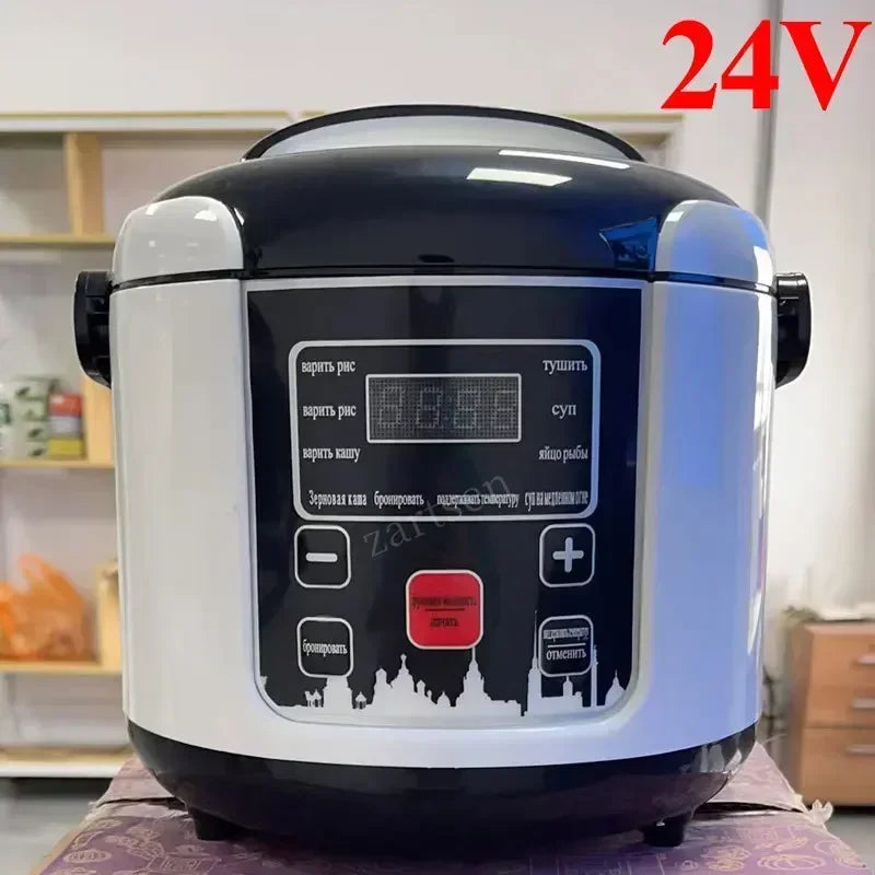 2L Electric Mini Rice Cooker MultiCooker Portable Car Rice Cooker 12V 24V Cooking Machine For Car and Truck English/Russica Menu