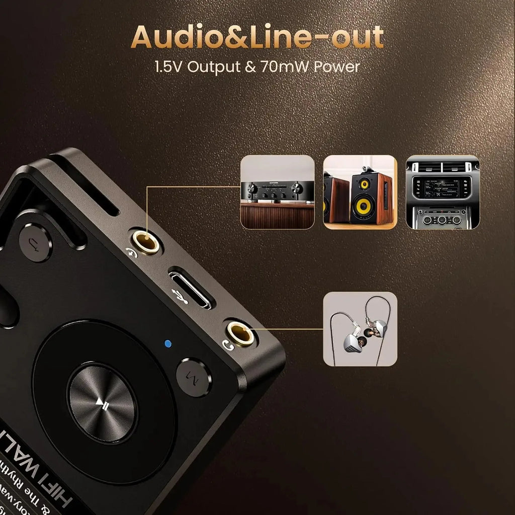 Hifi Walker H2 Hi-Res MP3 Music Player Bluetooth with 64GB SD Card DSD FLAC USB Portable Digital Audio Player