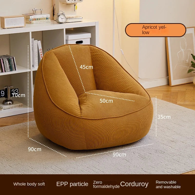 X&D Bean Bag Lazy Corduroy Comfortable Sofa Single Bed Tatami Bedroom Balcony Casual Lightweight Small Sofa Living Room 2024 New