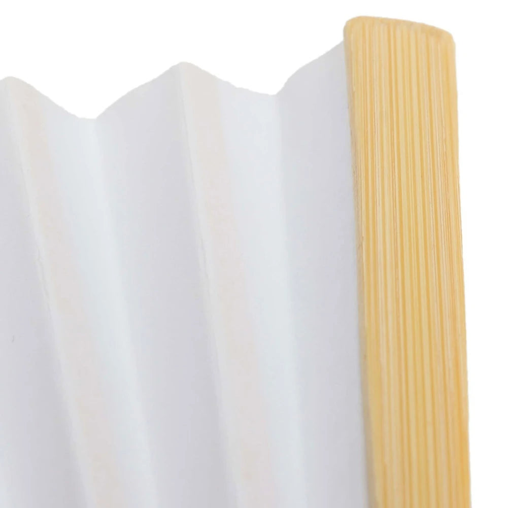 50/1pcs DIY Paper Bamboo Folding FanAdults Kid Hand Fans Calligraphy Painting Practice Blank White Fan for Wedding Room Decor