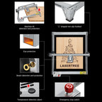 LASER TREE K1 PRO 30W 40W Laser Engraver & Cutter Machine, 400x400mm Engraving Area, CNC Woodworking Tools forMDF /Black Acrylic
