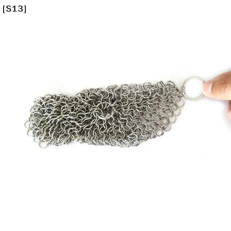 Kitchen Cleaning Ring Stainless Steel Cleaner Chainmail Scrubber Accessories Reusable Washing Net Cleaning Tool for Home[Q]Q@