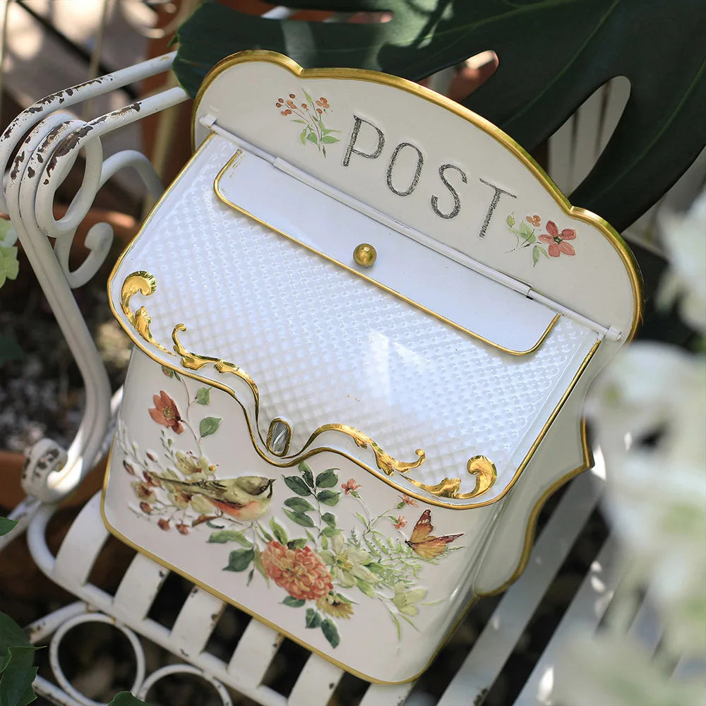 Vintage Outside Wall Mounted Post Box Mailboxes Letter Box Metal Crafts Mailbox Post Farmhouse Post Decoration