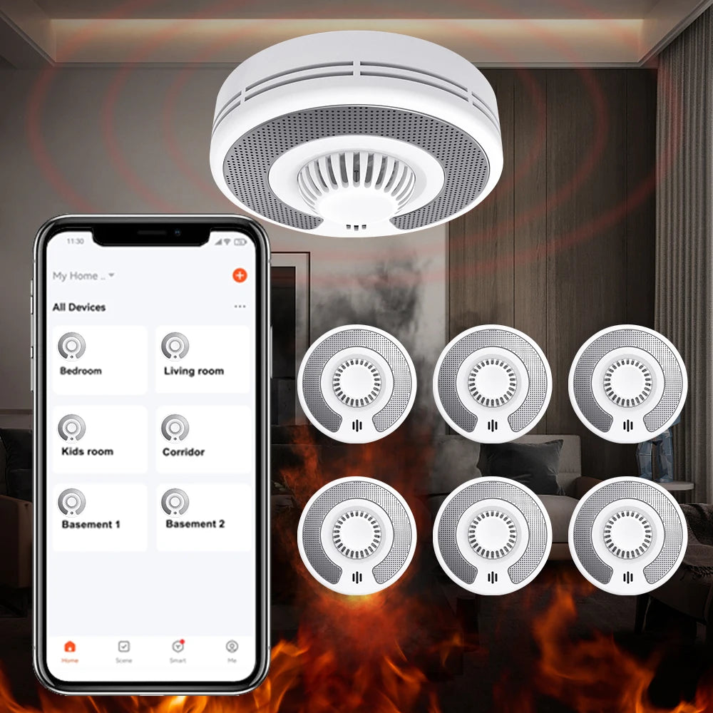 Combo Smoke&Heat Detector with Tuya App control/2.4GHz, 2 in 1 Dual Sensor Fire Alarm with10 years sealed battery, CE, VSH03W