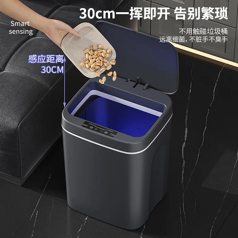 Automatic Paper Basket Touch Trash Bin for Kitchen Home Accessories Dustbin Bucket Intelligent Sensor Trash Can Smart Induction