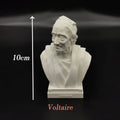 French writer philosopher ornaments Descartes, Montesquieu, Foucault, Voltaire and Rousseau imitation plaster statues  souvenirs