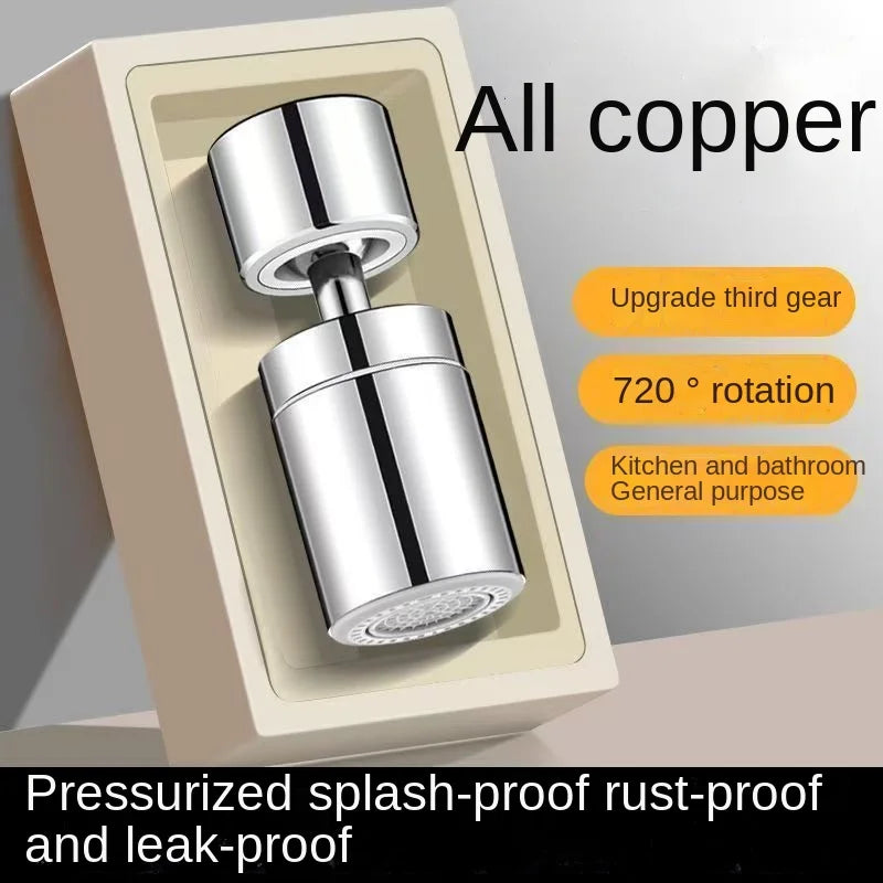 Kitchen kitchen basin pool all copper faucet universal anti-splash head universal joint can rotate shower bubbler