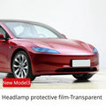 Headlamp Protective Film For Tesla Model 3+ TPU Transparent Smoked Black Headlight Film New Model3 Highland 2024 Car Accessories