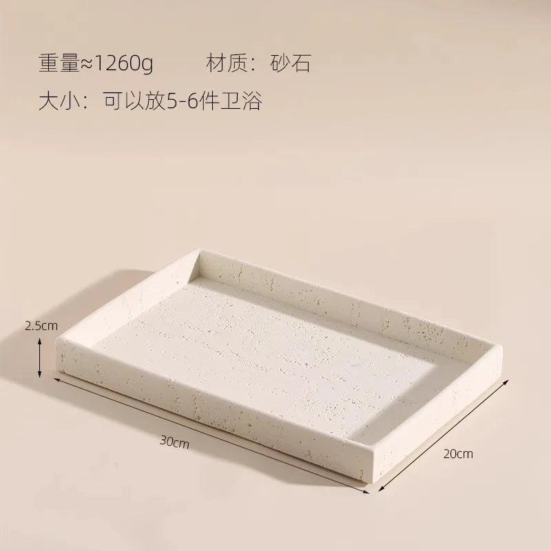 Wabi-sabi European Home Bathroom Set Hotel Electric Toothbrush shelf Bathroom Lotion bottle Toothbrush holder tray Toiletry set