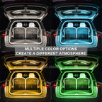 For Tesla Model Y 2021-2024 Frunk Brighten LED Strip APP Control RGB Flow Light Waterproof Flexible Trunk Silicone Interior Lamp