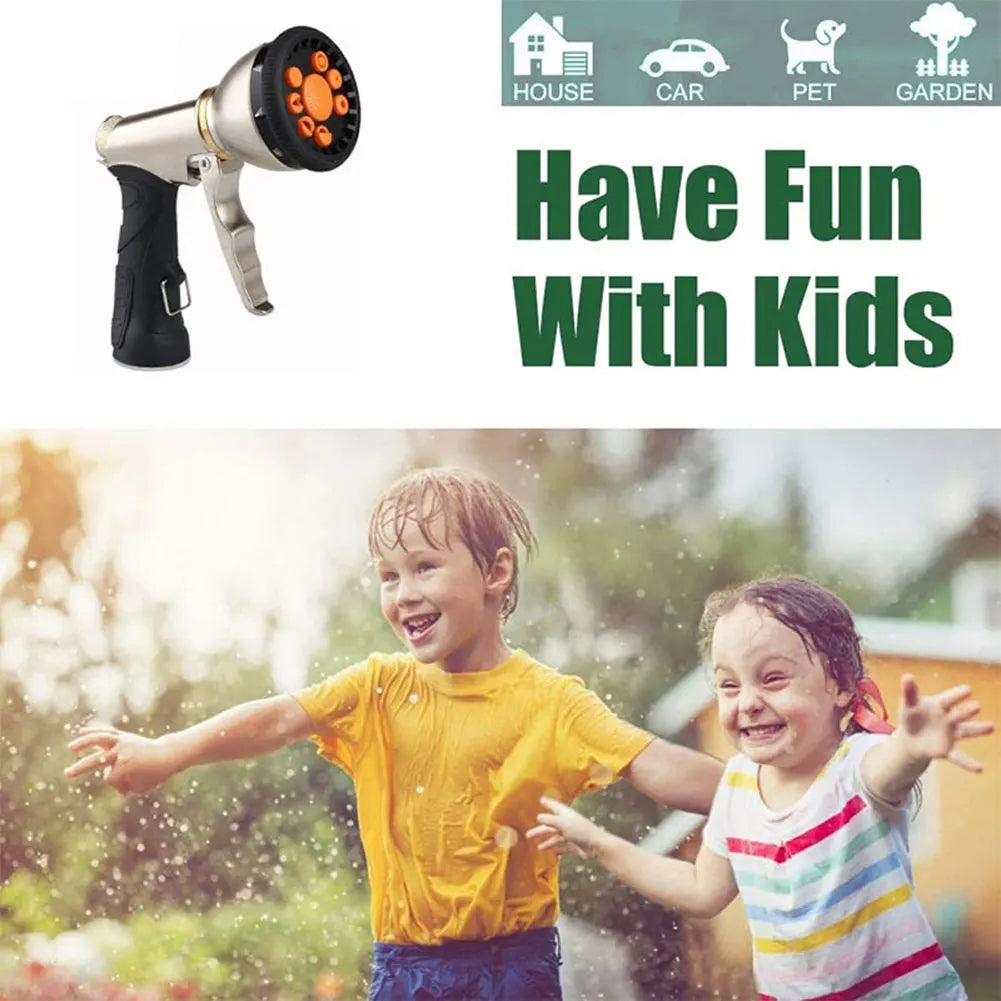 Hose Spray Nozzle 9 Adjustable Modes High Pressure Water Sprayer Slip Resistant Lawn Water Gun for Cleaning Watering Lawn Garden