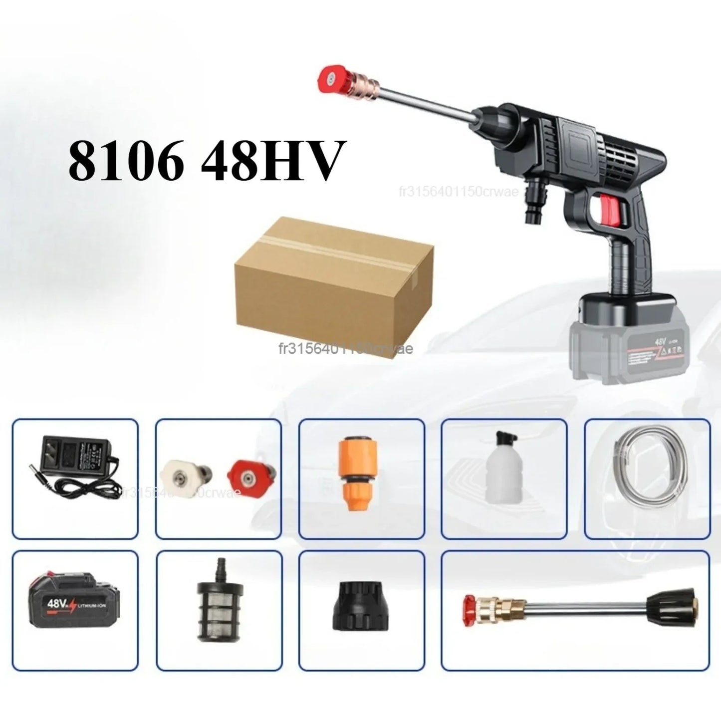 High pressure home car wash water gun electric car wash machine rechargeable wireless lithium battery car wash machine