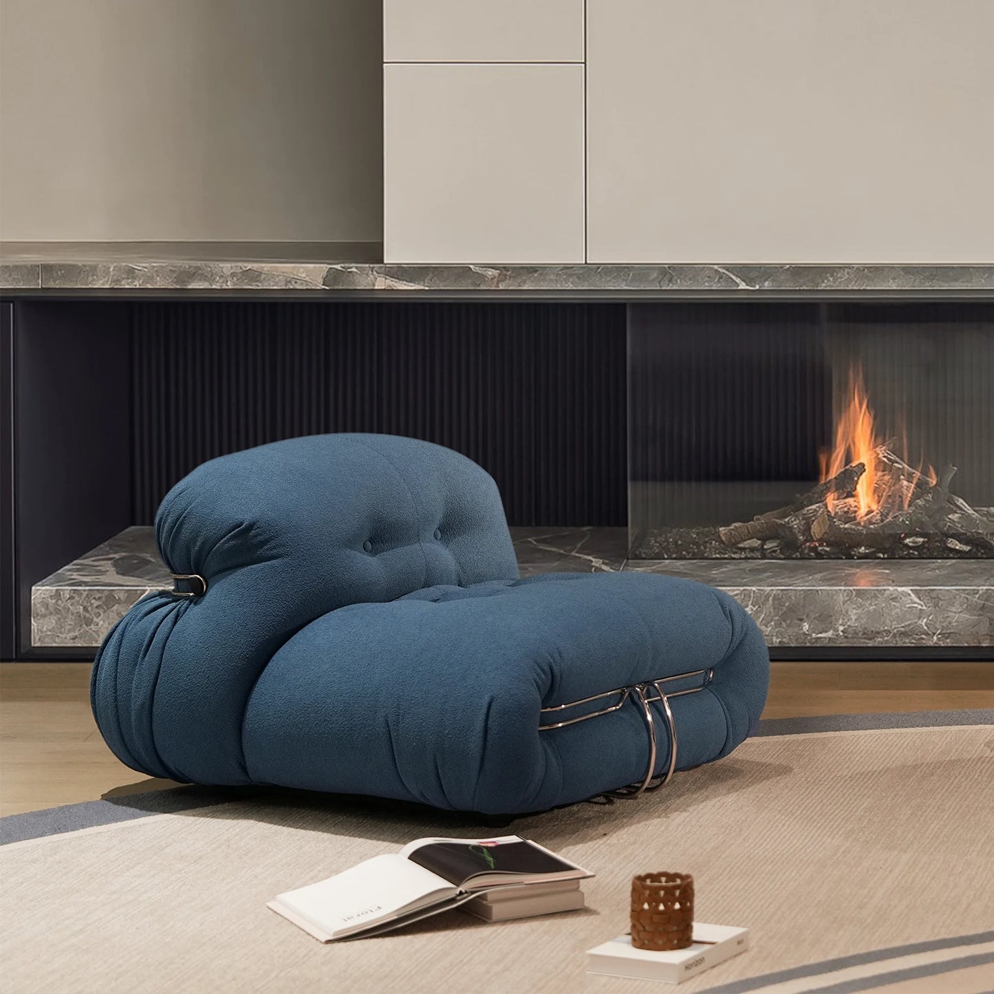 Modern Lazy Floor Couch - Mid Century Fireside Chair Sofa for Living Room & Cafe | AlluCanFind
