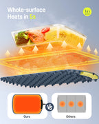 Electric Food Warming Tray Foldable Mat 8 TEMP Setting, Full-surface Heat in 5s Easy to Clean Nano-Material for Parties Family