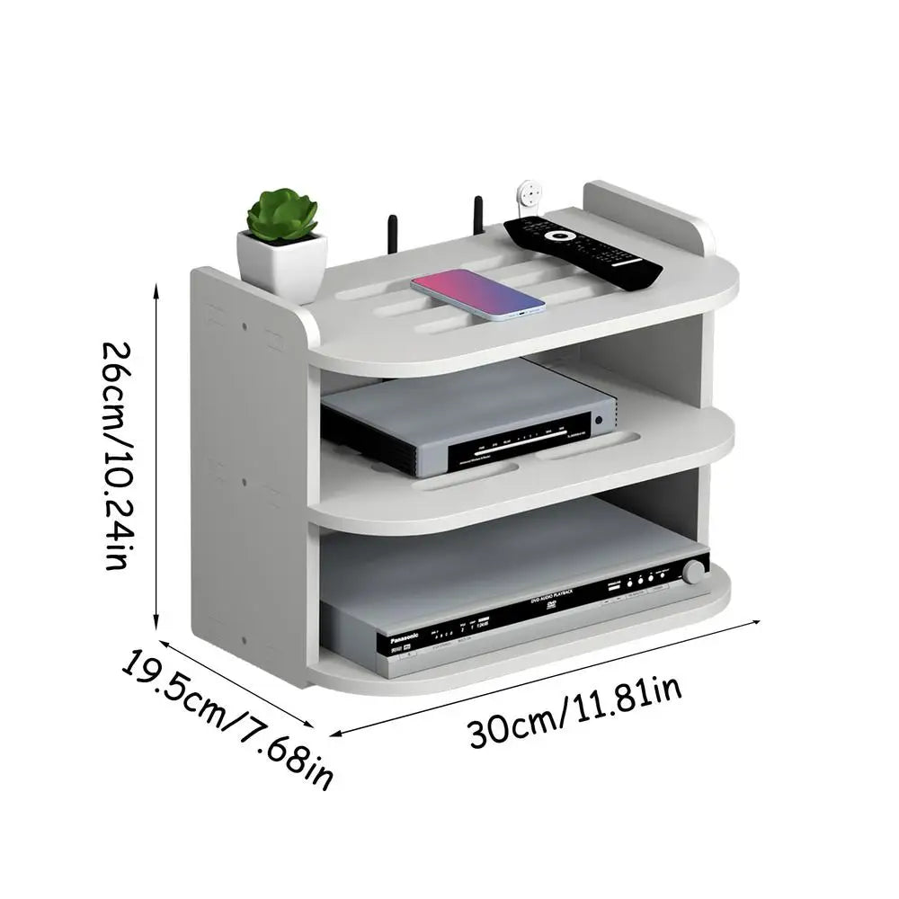 Wifi Storage Racks Bedroom Wall Wireless Perforation-Free Shelf Storage Box Hanging Wall Remote Control Shelf Set-Top Box Router