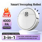 New 4000Pa 3 in 1 Smart Sweeping Robot Vacuum Cleaner Strong Suction Easy To Use For Hard Floors Pet Hair Carpets
